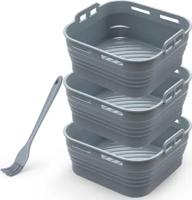 Immagine prodotto di Alyvisun, set di 3 stampi in silicone per friggitrici ad aria, con pennello per olio