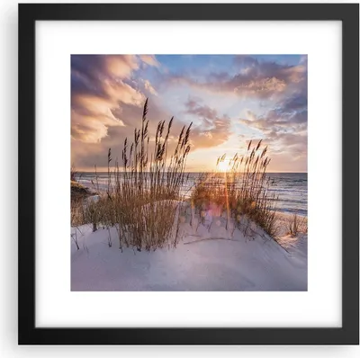 Produktbild von Gerahmtes Poster - Schwarzer Rahmen - Westen auf der Strand - 30x30 cm - Wand Bild - Wanddeko - Wandbilder - Kunstposter - Wandposter - Bilderrahmen - Bilder - Kunstdruck - P2BAC30x30-4710