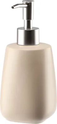 Produktbild von KADAX Keramik Seifenspender mit Pumpe für Bad, Küche "Palmi", 400ml, Beige, 1 Stück