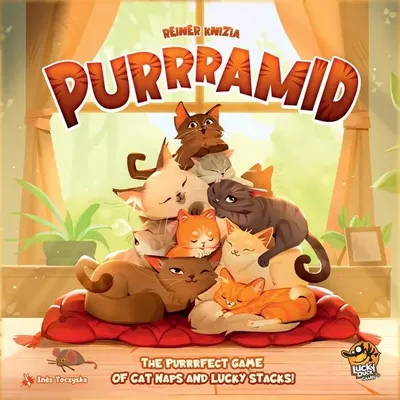 Produktbild von Purrramid Brettspiel – Familienspiel mit Katzen und Würfeln