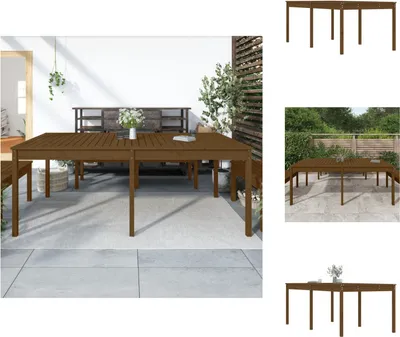 Produktbild von vidaXL Gartentisch Honigbraun 203,5x100x76 cm Massivholz Kiefer -  Gartentische