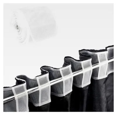 Produktbild von 10m x 10cm Gardinenband zum Aufnähen, Multifunktionales Faltenband für Gardinen, Weißes Bügelband für Vorhänge