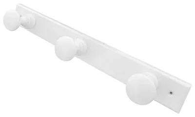 Obrázek produktu pro Nástěnná věšáková skříňka, dřevěná, bílá, se 3 háčky – severský design, vhodná do předsíně, ložnice a dětského pokoje