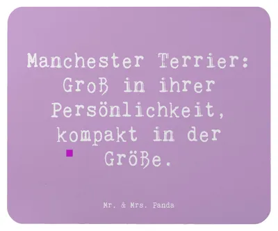 Produktbild von Mr. & Mrs. Panda Mousepad Spruch Manchester Terrier Persönlichkeit - Lavendeltraum - Geschenk, laptop, intelligent, intelligenter Hund, Hunderassen Eigenschaften, Mauspad