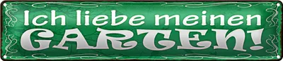 Produktbild von Blechschild Spruch 46x10cm Ich liebe meinen Garten Dekoration