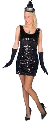 Produktbild von Pailletten-Trägerkleid schwarz Größe: 36-38