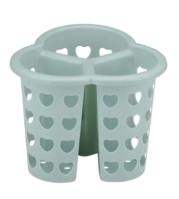 Produktbild von BESTECKHALTER mit 3-Fächer Ø15,5cm aus Kunststoff Besteckkorb Abtropfkorb Besteckständer Besteck Halter Korb 92 (Grün)