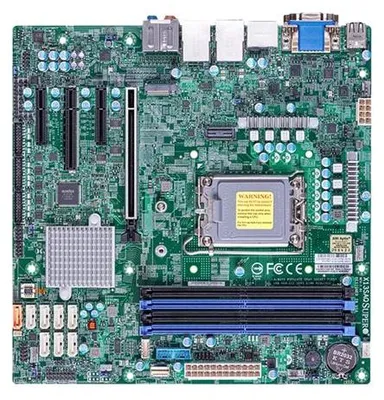 Produktbild von Supermicro X13SAQ - Motherboard - micro ATX - LGA1700 Sockel - Q670E Chipsatz - USB-C 3.2 Gen 2x2, USB 3.1 Gen 1, USB 3.1 Gen 2 - 2 x 2.5 Gigabit LAN - Onboard-Grafik (CPU erforderlich)