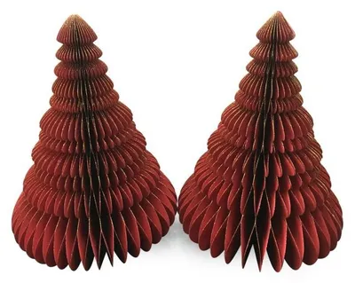Only Natural – Wabenpapier-Weihnachtsbaum – Rot – 30 cm – Ansicht 1