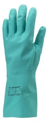 Produktbild von Schutzhandschuhe, grün, Nitril, chemikalienbeständig, aufgeraut, Größe 7/S, 5507