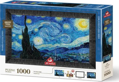 Zdjęcie produktu dla ART PUZZLE Puzzle z ramką i klejem 3w1 Gwiaździsta noc 1000 elementów