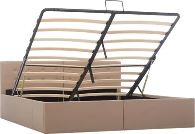 Produktbild von vidaXL Stauraumbett Hydraulisch Cappuccino-Braun Kunstleder 160×200 cm