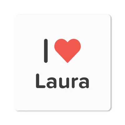 Produktbild von MuchoWow® Mauspad Mousepad Ich liebe - Laura - Mädchen 20x20 cm - Mousepads - Maus Mat - Pad - Mausunterlage - Desk Mat - Bureauartikeln