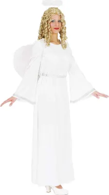 Produktbild von O9010-40-42 weiß-silber Engel Kostüm Engelchen Kleid lang Gr.40-42