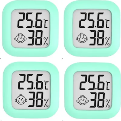 Produktbild von 4X DigitalesThermo-Hygrometer für Innenräume, LCD Thermometer Temperatur Luftfeuchtigkeitsmessgerät