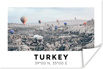 Produktbild von MuchoWow® Poster Türkei - Kappadokien - Heißluftballon 180x120 cm - Fotoplakat