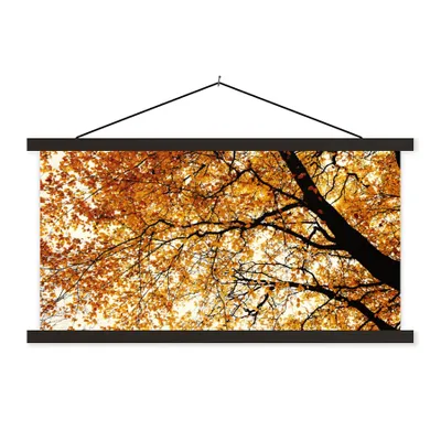 Produktbild von MuchoWow® Textilposter Baum - Herbstblätter - Jahreszeiten - Rustikal 150x75 cm mit schwarzem Rahmen - Posterleiste