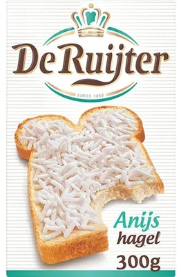 Imagen del producto de De Ruijter Anijshagel 300g – Finas chispas de anís para pan y bollería