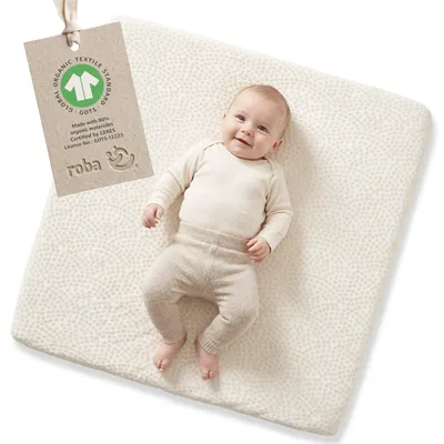 Immagine prodotto di Copertura in tessuto elasticizzato per fascite da tappetino, 85 x 75 cm, Seashells Oyster. Copertura rimovibile in cotone per fascite, certificata Oeko-Tex 100, colore bianco