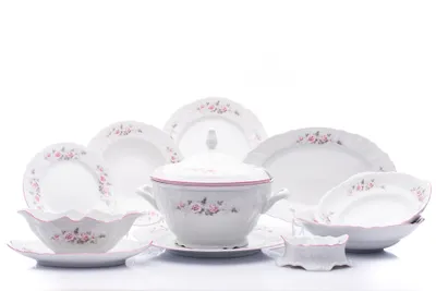 Obrázok produktu pre Thun 1794 Bernadotte, jedálenský set, ružová linka, Thun, 25 ks