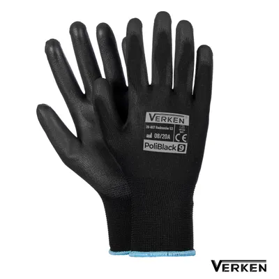 Imagen del producto de Guantes de trabajo con revestimiento de poliuretano para un agarre óptimo, talla 11, alta precisión