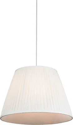 Produktbild von QAZQA - Retro Retro Hängelampe I Pendellampe I Pendelleuchte Creme 45 cm - Plissee I Wohnzimmer I Schlafzimmer - Textil Rund - LED geeignet E27