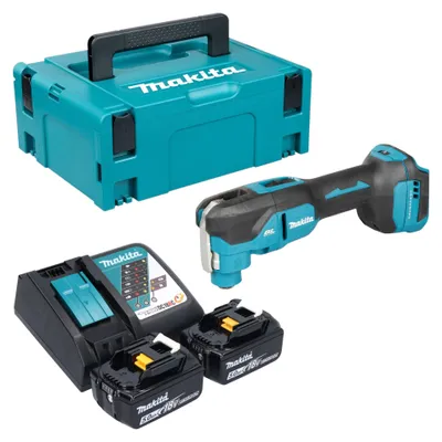 Image de Outil multifonction sans fil Makita DTM 53 RTJ 18 V OIS / Starlock Brushless + 2 batteries 5,0 Ah + chargeur + Makpac