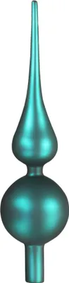 Produktbild von com-four® Christbaumspitze in blaugrün matt, Weihnachtsbaumspitze aus echtem Glas für Weihnachten, Tannenbaumspitze für Ihren Christbaum, 28 cm