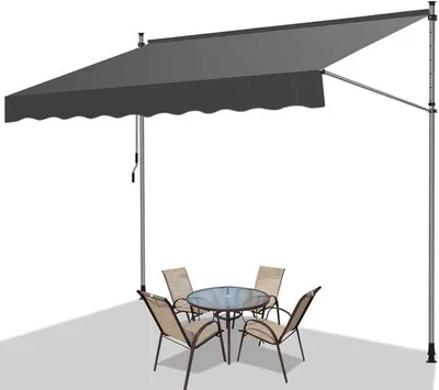 Immagine prodotto di Protezione solare: protezione dai raggi UV e dall'acqua per balcone, terrazza e giardino. Tenda da sole regolabile, colore grigio, 250 cm