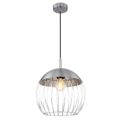 Zdjęcie produktu dla Globo Lighting lampa wisząca metal kolor mosiądz, kabel tekstylny czarny, ø: 300mm, H: 1500mm, bez 1x E27 60W 230V
