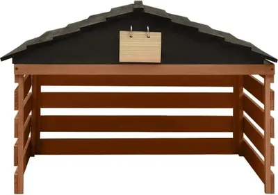 Image de Garage en bois, résistant aux intempéries, adapté aux tondeuses automatiques, 78x74x54 cm