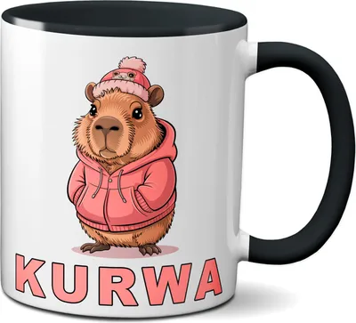 Produktbild von TassenKing Original - Tasse mit Spruch Kurwa - Kaffeetasse lustig polnisch, Polen - Spülmaschinenfest Keramiktasse Weiß/Schwarz – 320 ml
