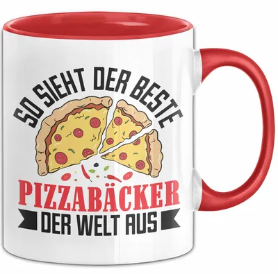 Produktbild von Pizzabäcker Tasse Geschenk Beste Pizza Der Welt (Rot)