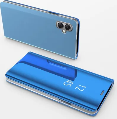 Produktbild von Handy Hülle für Samsung Galaxy A05 Clear View Hülle Klapp Flip Hülle Bumper Cover Spiegel Mirror, Farbe: Blau