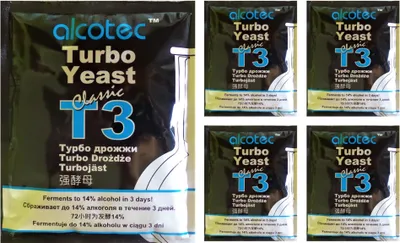 Produktbild von HUGBERT Turbohefe Alcotec T3 Classic Turbo Vodka Alkohol Gärhefe Hefe, 5 Stück