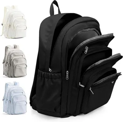 Produktbild von Schultasche, Rucksack – Reisetasche, Laptopfach – Für den täglichen Gebrauch – Leichtes Design – 48 cm hoch – Schwarz