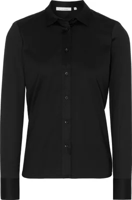 Produktbild von Eterna Damen Jersey Bluse Langarm Hemdblusenkragen Rückenlänge 65 cm