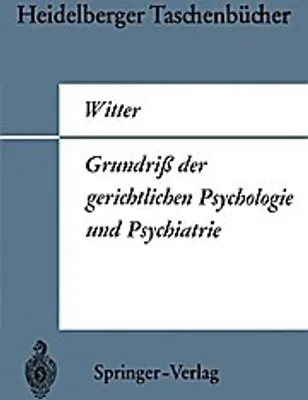 Obrázek produktu pro Grundriß der gerichtlichen Psychologie und Psychiatrie
