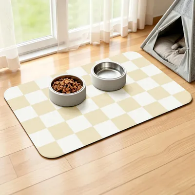 Productafbeelding van Antislip Voedselmat voor Huisdieren - Beige 30x50cm