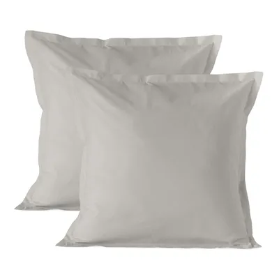 Produktbild von Basic Kissenbezug Hellgrau  60x60 cm (x2) 100% Baumwolle Hergestellt in Europa
