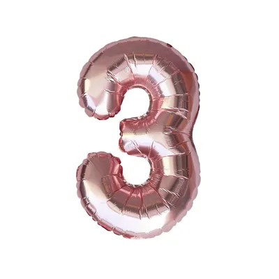 Produktbild von Oblique Unique 1x Folien Luftballon mit Zahl 3 Geburtstag Jubiläum Party Deko Ballon
