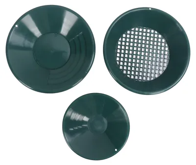 Produktbild von 3PCS Goldwaschpfanne ABS-Kunststoff-Waschset Handbetriebene runde Bagger-Prospektionswerkzeuge