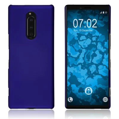 Produktbild von PhoneNatic Case kompatibel mit Sony Xperia 1 - Hülle blau gummiert Hard-case Cover