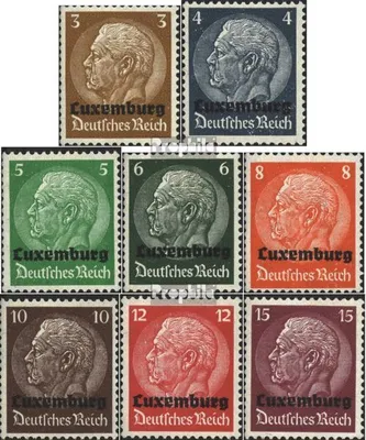 Produktbild von Briefmarken Luxemburg (Dt.Bes.2.WK.) 1940 Mi 1-8 gestempelt Hindenburg