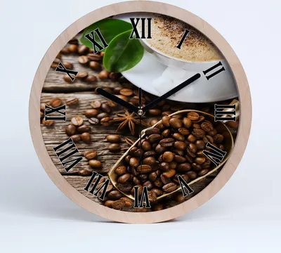 Produktbild von Holzuhr 20fi cm wanduhr - schwarze Spitzen - großer Kaffee