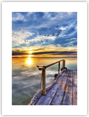 Produktbild von Poster - Poster ohne Rahmen - See Brücke - 30x40 cm - Wand Bild - Wanddeko - Wandbilder - Kunstposter - Wandposter - Bilder - Kunstdruck - Wanddekoration - Wandbild - P2XPA30x40-3963