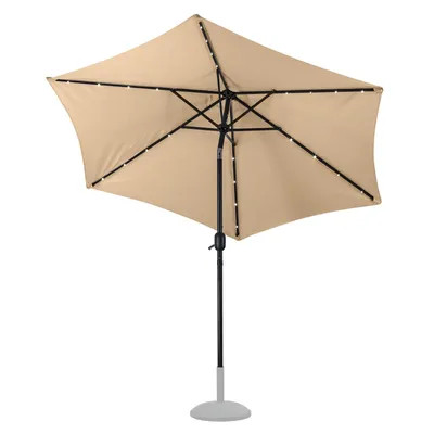 Zdjęcie produktu dla Aluminiowy parasol Parasol ogrodowy _ 2,7 m Solar/LED 24 światła beżowy
