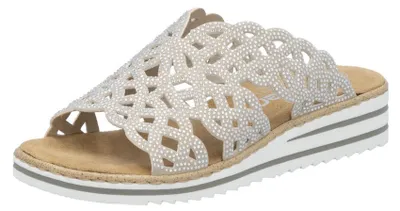 Immagine prodotto di Rieker, muli con zeppa da donna, beige