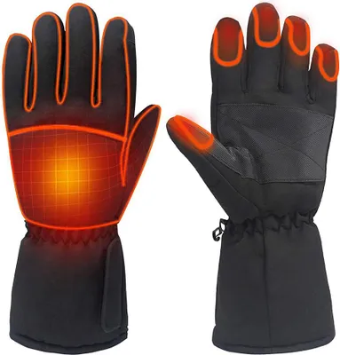 Produktbild von 1 Paar beheizte Handschuhe, Uni, elektrisch, batteriebetrieben, warme Thermohandschuhe, Touchscreen-Heizung, Handwärmer für Winter, Radfahren, Wandern, Skifahren