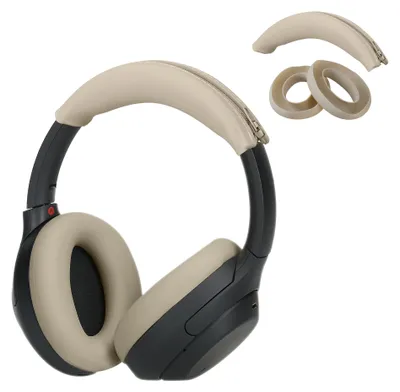 Produktbild von kwmobile Kopfband Abdeckung Ohrpolster Set kompatibel mit Sony WH-1000XM4 / WH-1000XM3 - Headband Case - Kopfhörer Ersatz Polster - Schutz in Beige